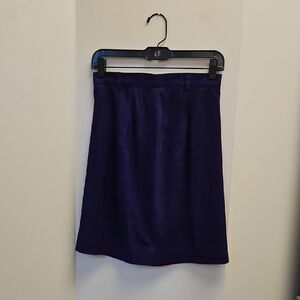 Ralph Lauren Suede Deep Purple A-Line Skirt